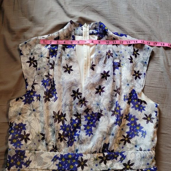 Sz 16 Ricki's Floral High Collar A-line Dress - Picture 6 of 8
